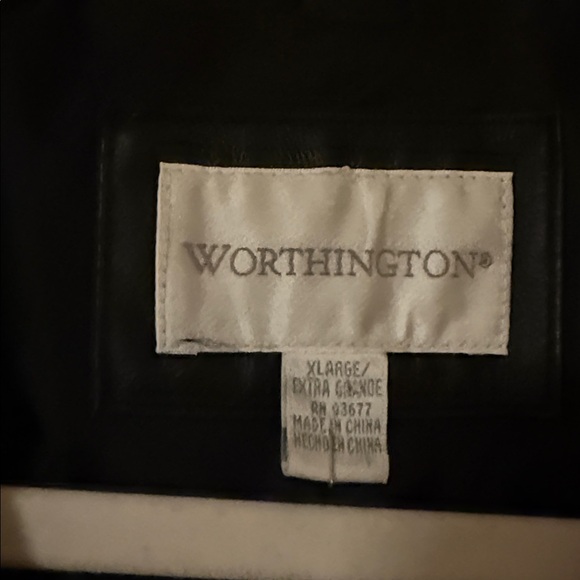 Worthington y2k vintage belted zip up leather jacket sz xl extra large - Picture 2 of 4